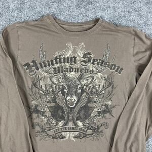 Ivory Outfitters TShirt Mens M Brown Long Sleeve Organic Cotton Hunting Tee